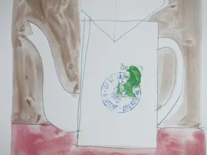 Klaas Gubbels - Koffie in de Ardêche - Zeefdruk kopen? Bied vanaf 250!