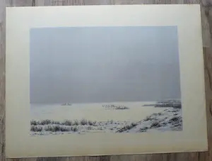 Edgar Fernhout - Litho: Winters landschap kopen? Bied vanaf 20!