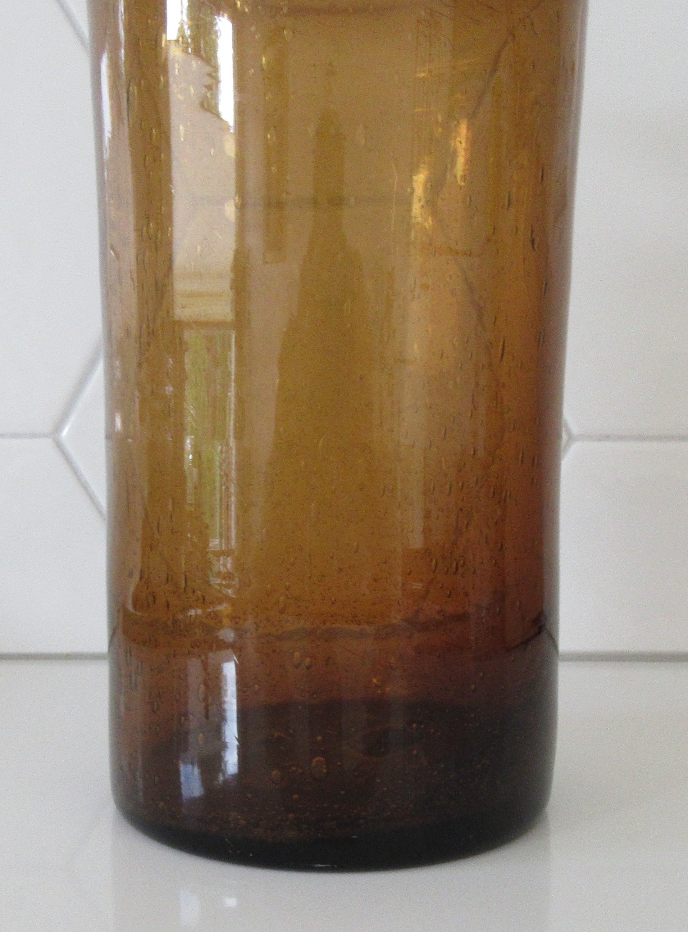 Kosta Boda - Amber glazen bubbel vaas ontwerp Erik Hoglund kopen? Bied vanaf 1!