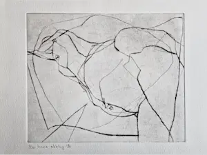 Hans Abbing - Grote en karakteristieke - kleine oplage (3/30) ETS "liggend vrouwelijk naakt" kopen? Bied vanaf 1!