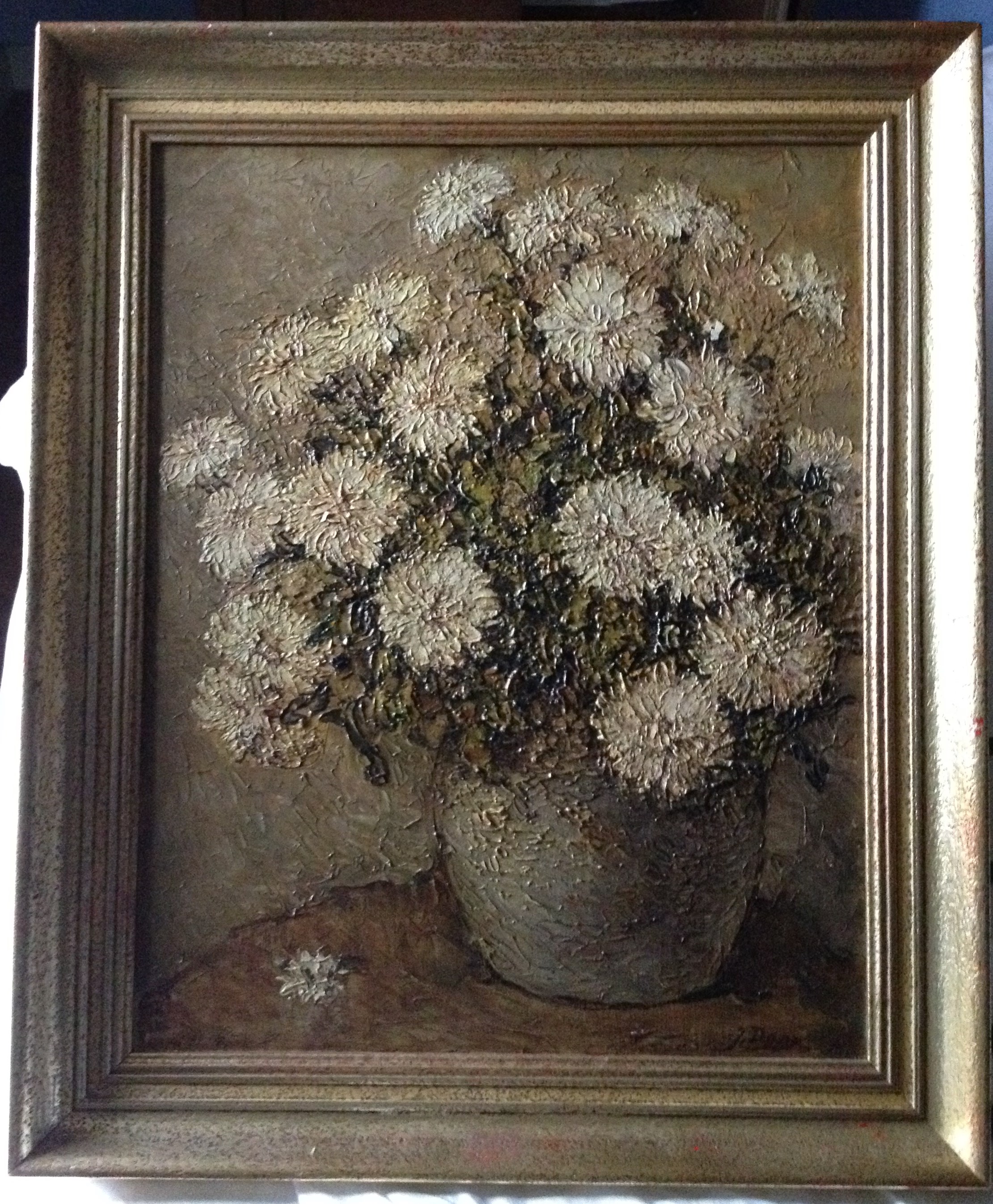 Johannes Dona - Witter asters in vaas, olieverf/doek, ca 1920 verkocht voor € 99!