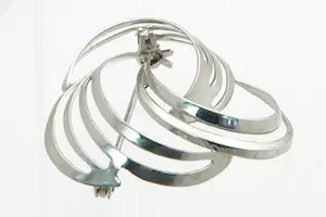 4- Chique 14Krt wit- gouden Broche / Speld - met diamant (achtkantje) kopen? Bied vanaf 190!