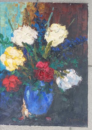 Willem Reinders - Stilleven. Rozen in vaas. De Ploeg. kopen? Bied vanaf 275!