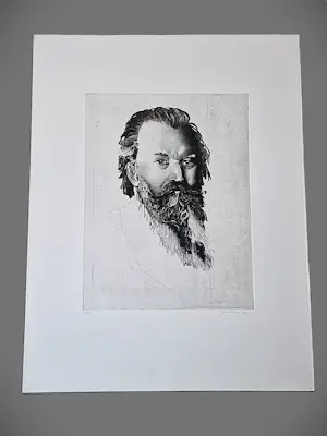 Jan Prins - in zeer kleine oplage (15) gemaakte droge naald Ets "johannes Brahms" gesigneerd kopen? Bied vanaf 56!