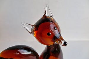 Vetro Design - Rood Vosje - Handgeblazen unicum kopen? Bied vanaf 1!