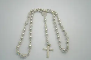 15- Fraai massief 2e gehalte zilveren Rozenkrans & Madonna collier - GROOT! kopen? Bied vanaf 120!