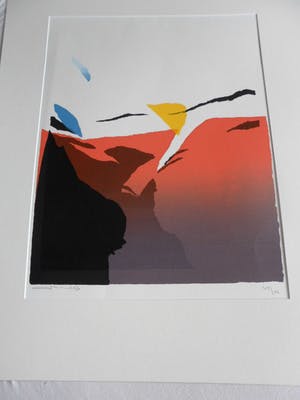Gerard 't Hart - Zeefdruk. Getiteld "Abstract Kleuren". kopen? Bied vanaf 30!