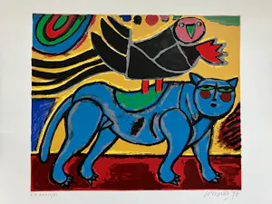 Corneille - Corneille - Prachtige ingelijste Corneille (1922-2010) - Chat et Oiseau, 1996 kopen? Bied vanaf 175!