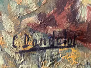 Niet of onleesbaar gesigneerd - Prachtig schilderij van een korenveld , gesigneerd en ingelijst kopen? Bied vanaf 1!