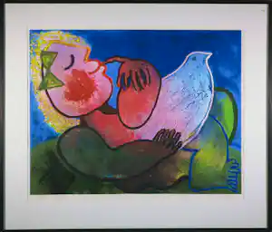 Juan Garcia Ripolles - Zeefdruk, Mujer tumbada - Ingelijst vendu pour 360€ !