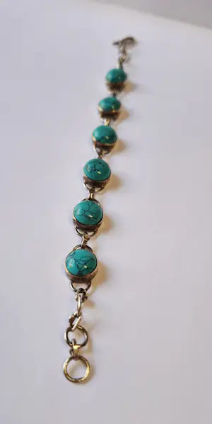 Nieuw  Sterling zilveren armband gezet met Turkoois. kopen? Bied vanaf 75!