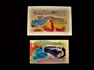 Gerard Schaperkotter - twee lyrisch Abstracte expressionistische Aquarellen - gesigneerd verkocht voor € 10!