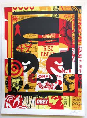 Shepard Fairey - (OBEY) - Face Collage I - offset - handgesigneerd verkauft für € 69!