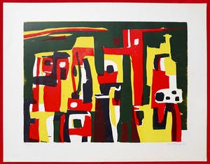 Gust Romijn - Spaans dorp, houtsnede kopen? Bied vanaf 1!