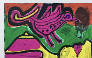 Corneille - zeefdruk - Femme et oiseau - 1992. kopen? Bied vanaf 175!