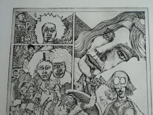 Ab Steenvoorden - Ets , Mystifikaties – Surrealistische voorstelling, 1972 - 28½ x 22 cm kopen? Bied vanaf 1!