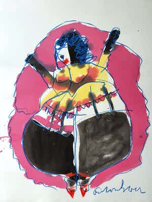 Anton Heyboer - Gemengde techniek | Danseres (Groot) verkocht voor € 275!