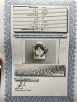 Timeless ring 14Karat (585) yellowgold with fine aquamarine and brillants kopen? Bied vanaf 420!