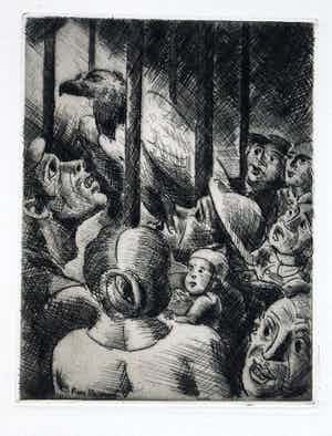 Frans Masereel - de geketende adelaar verkocht voor € 35!