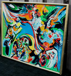 Finn Pedersen - Ingelijste olieverf op board - 1984 kopen? Bied vanaf 799!