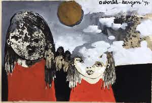 Ans Wortel - Gouache, met goud , gesigneerd 1971 verkocht voor € 140!