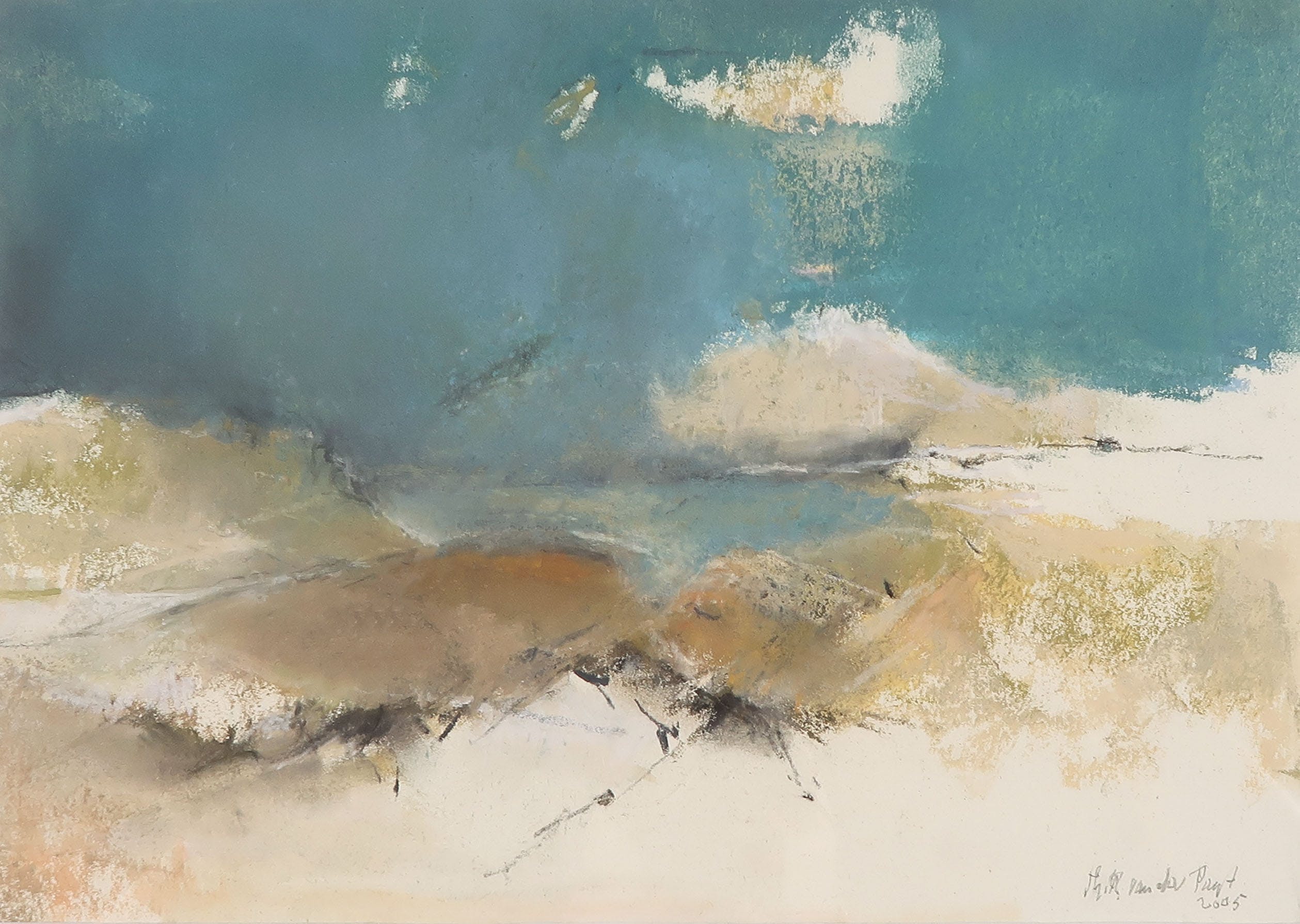 Theresia van der Pant - Gouache op papier, Landschap - Ingelijst kopen? Bied vanaf 150!