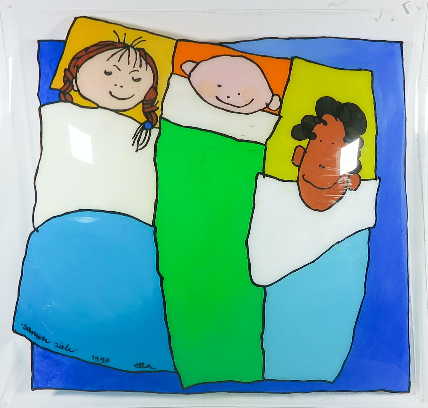 Ella Steenmeijer - Acryl op koepelvormig plexiglas, Kindertekening kopen? Bied vanaf 1!