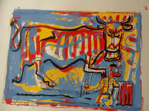 Peter Klashorst - Zeefdruk, titel. "Stierengevecht ". kopen? Bied vanaf 35!