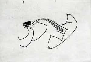 Willem Hussem - Abstracte compositie, droge naald ets - 1982 verkocht voor € 50!