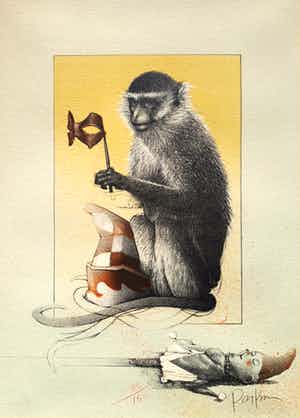 Michael Parkes - The Monkey Dancer, litho verkocht voor € 175!