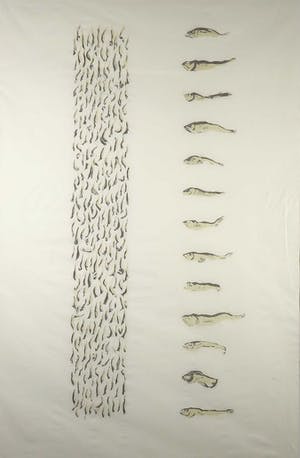 Miranda Penning - Linosnede op Japans papier, Zonder titel (Zeer groot en zwaar!) kopen? Bied vanaf 100!