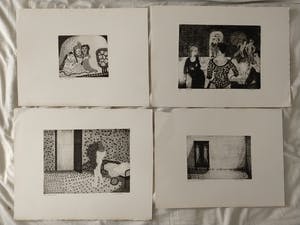 Dineke van Tongeren - Vier expressionistische etsen kopen? Bied vanaf 40!