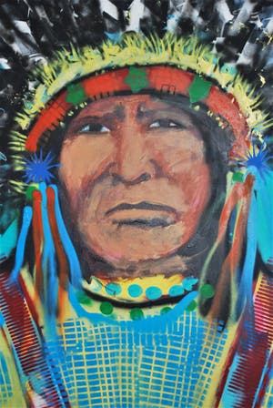 Espen Hagen - Groot schilderij Indiaan kopen? Bied vanaf 395!