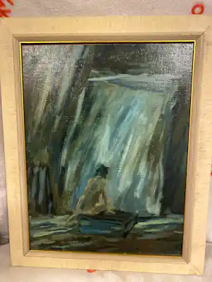 Jan van Dis - Fantastisch-realistische scène zittend naakt verkocht voor € 49!