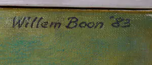 Willem Boon - Olieverf op doek, Abstracte compositie - Ingelijst (Groot) kopen? Bied vanaf 1!