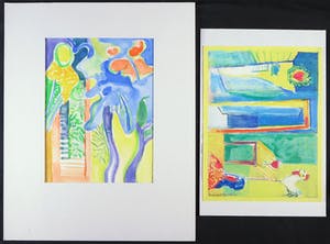 Joe Wols - Lot van twee werken met gemengde techniek op papier, De Deur en Provance kopen? Bied vanaf 1!