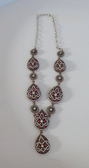 Niet of onleesbaar gesigneerd - Zilveren (925) Afghaanse Kuchi Halsketting met hanger en twee ringen kopen? Bied vanaf 1!