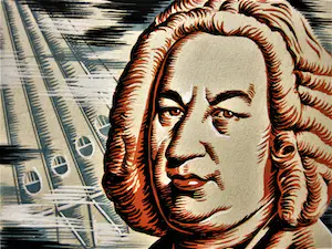 Niet of onleesbaar gesigneerd - Originele ca. 1950 Pop-Art Gouache "Joh. S. Bach" gesigneerd monogram kopen? Bied vanaf 1!