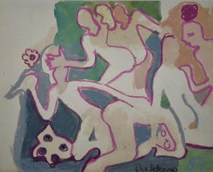 Ed Dukkers - Fantasievoorstelling met diverse figuren. kopen? Bied vanaf 95!