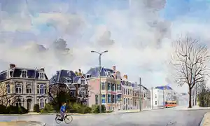 Leo Wisselink - aquarel: Javastraat Den Haag vendu pour 80€ !