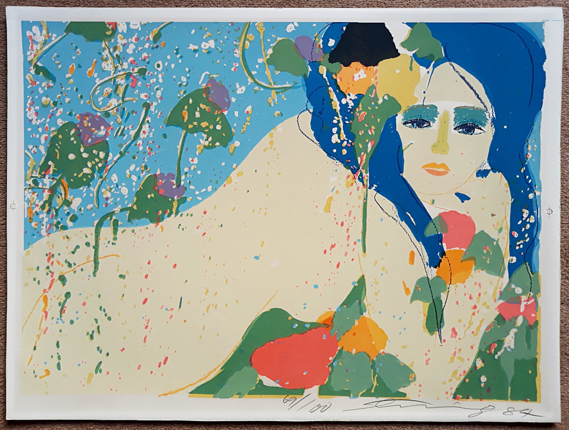 Walasse Ting - Liggend naakt met blauw haar, litho kopen? Bied vanaf 625!