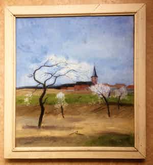 Han Krug - Olieverf op doek "Limburg" 1972 verkocht voor € 40!