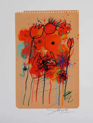 Wilhelm Schlote - Kleurenzeefdruk HERFSTBOEKET Handgesign. kopen? Bied vanaf 39!