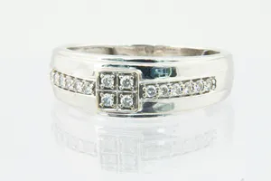 Opvallende diamanten (0.20ct) Fantasiering- 18 karaats wit-goud - gekeurd kopen? Bied vanaf 280!