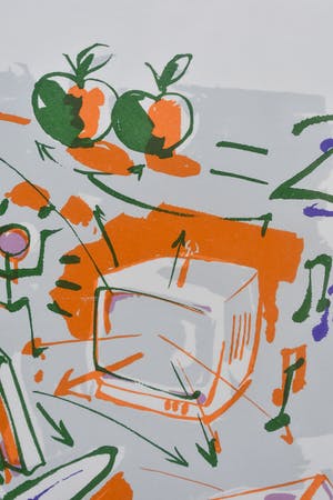 Niet of onleesbaar gesigneerd - jorn(?) Chaotisch pastel kopen? Bied vanaf 1!