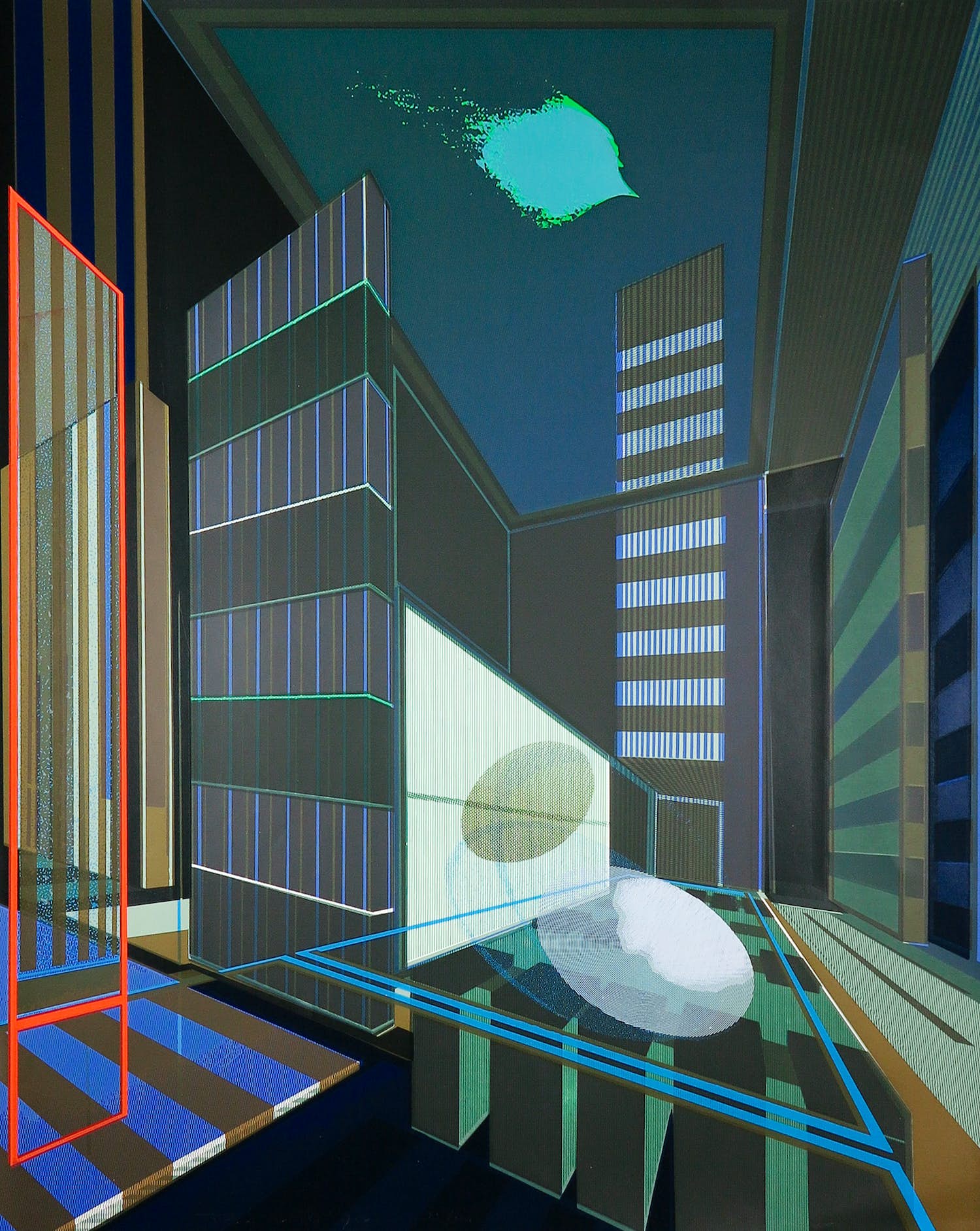 Ton Orth - Zeefdruk, Abstracte geometrische compositie verkocht voor € 35!