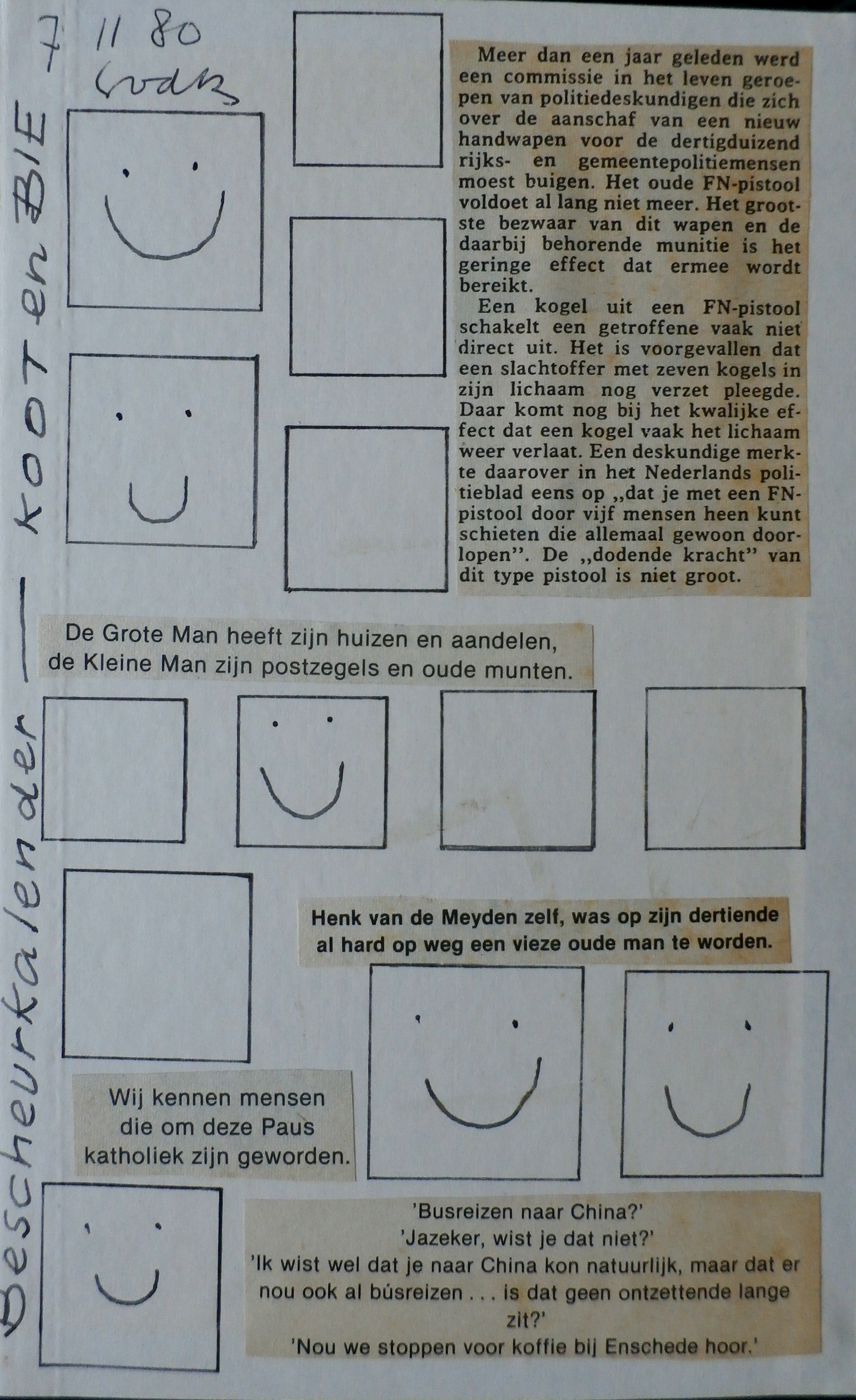 Siep van den Berg - pentekening/collage - 1980 kopen? Bied vanaf 45!