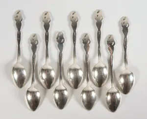 2e gehalte zilveren mokka-lepels - Gebroeders Wolffers Brussel kopen? Bied vanaf 1!