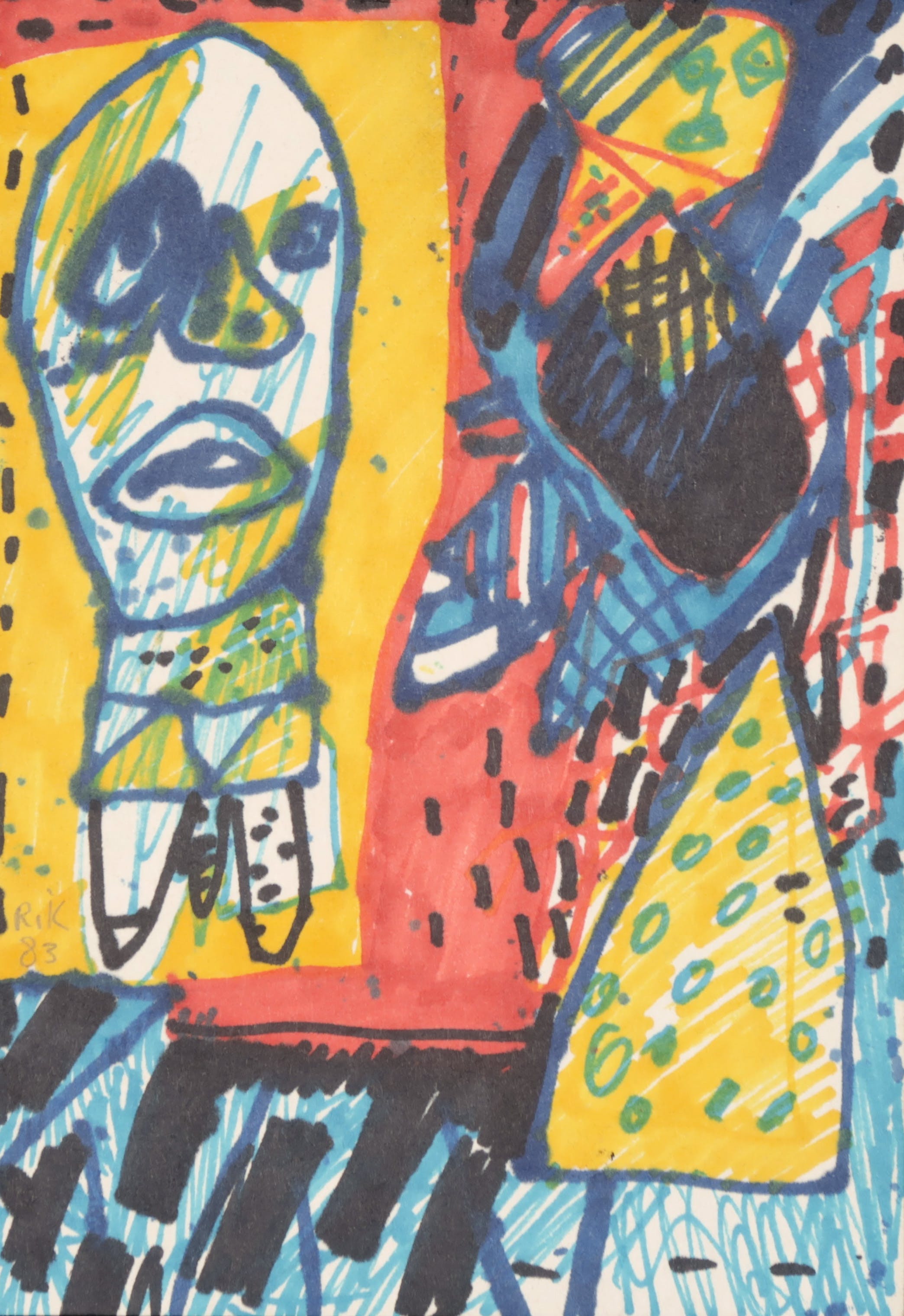 Rik van Iersel - Stifttekening, Zonder titel verkocht voor € 60!