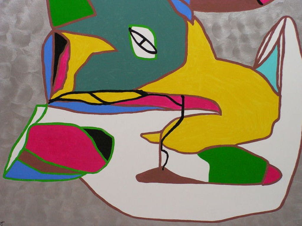 Niet of onleesbaar gesigneerd - Dwyer - acryl op doek - 'Conversations' kopen? Bied vanaf 1!